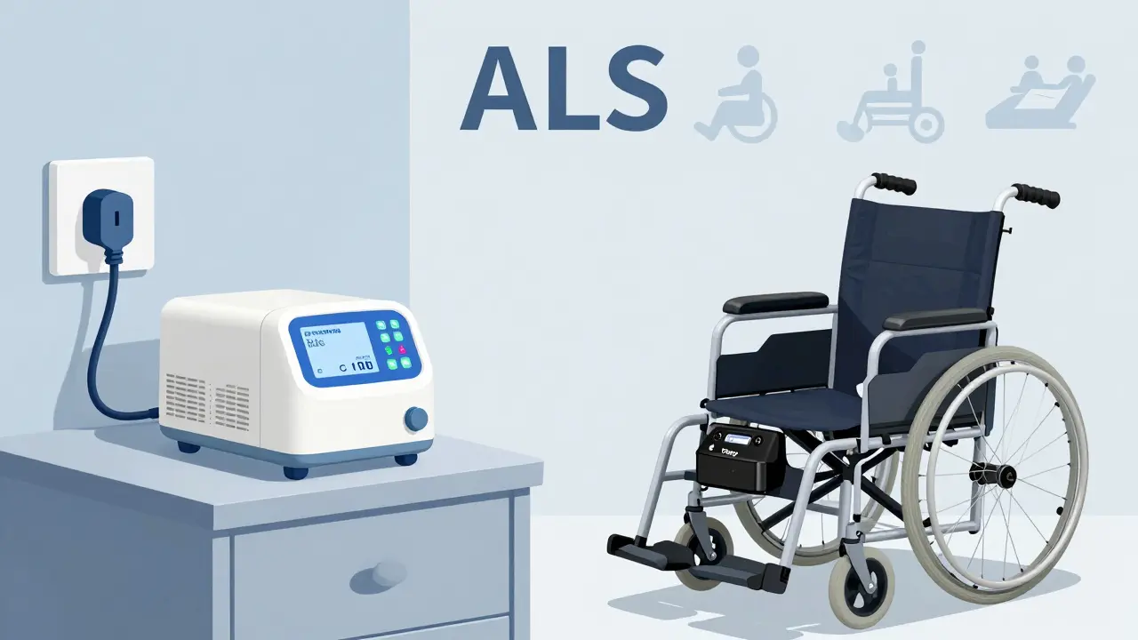 Comparison illustration of a stationary BiPAP vs a portable ventilator